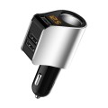 HY10 3 In 1 Cigarette Lighter Conversion Plug Car Charger(Silver)