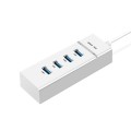4 X USB 2.0 Ports HUB Converter, Cable Length: 15cm,Style With Light Bar White