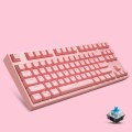 87/108 Keys Gaming Mechanical Keyboard, Colour: FY87 Pink Shell Pink Cap Green Shaft