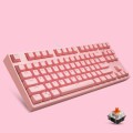 87/108 Keys Gaming Mechanical Keyboard, Colour: FY87 Pink Shell Pink Cap Tea Shaft