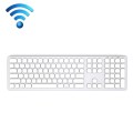 K9500 110 Keys 2.4G+Bluetooth Dual Mode Mute Office Wireless Keyboard(Silver White)