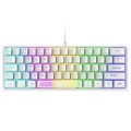 ZIYOU LANG K61 62 Keys RGB Lighting Mini Gaming Wired Keyboard, Cable Length:1.5m(White)