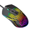 LEAVEN S50 6Keys Macro Definition Programmable RGB Lighted Gaming Wired Mouse, Cable Length: 1.5m(Bl
