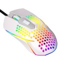 LEAVEN S50 6Keys Macro Definition Programmable RGB Lighted Gaming Wired Mouse, Cable Length: 1.5m(Wh