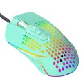 LEAVEN S50 6Keys Macro Definition Programmable RGB Lighted Gaming Wired Mouse, Cable Length: 1.5m(Bl
