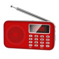Y-619  FM/AM Mini Radio MP3 Rechargeable Music Player Support TF/SD Card with LED Display(Red)