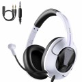 EKSA E3D Lightweight Adjustable Mic Gaming Wired Headset, Cable Length: 2m(White)