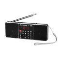 L-288FM Dual Speaker Radio MP3 Player Support TF Card/U Disk with LED Display(Black)