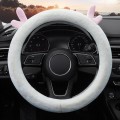 Antler Thick Plush Steering Wheel Cover, Style: O Type (White)