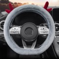 Antler Thick Plush Steering Wheel Cover, Style: D Type (Gray)