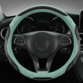 Leather Carbon Fiber Stitching Car Steering Wheel Set, Diameter: 38cm(Black Blue Round)