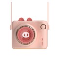 GL106 USB Rechargeable Hand-Held Portable No-Leaf Mini Camera Fan, Style Pig (Pink)