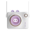 GL106 USB Rechargeable Hand-Held Portable No-Leaf Mini Camera Fan, Style Pig (Purple)