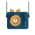 GL106 USB Rechargeable Hand-Held Portable No-Leaf Mini Camera Fan, Style Deer (Blue)