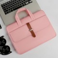 PU Waterproof Wear-resistant Laptop Bag, Size: 15-15.6 inch(Pink)