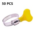 50 PCS Plastic Handle Stainless Steel Throat Clamp Buckle Water Pipe Clamp