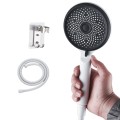 Home Handheld Silicone Supercharged Shower Nozzle, Style: White+Soft Tube+Space Aluminum Seat