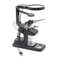 Desktop Multifunctional Chip Welding Repair Inspection Magnifying Glass with LED Light(Black)