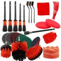 26 PCS / Set Car Beauty Car Wash Detail Brush Electric Drill Brush Outlet Brush(Red)