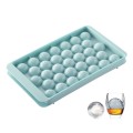 33 Grid Round Ice Hockey Mold With Lid Ice Box Small Marble Ice Tray, Random Color Delivery