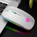 K-Snake BM110 RGB Lighting Effect Wireless Bluetooth Mouse(Silver)