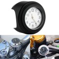 Aluminum Alloy Plating Motorcycle Handlebar Clock(Black Shell White Background)
