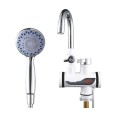 Kitchen Hot and Cold Dual-use Instant Faucets EU Plug, Style: Oblique Screen Type
