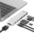 TYPE-C To 4K HDMI HUB Docking Station TF/SD Card Reader For MacBook Pro(Silver)