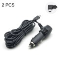 2 PCS Car Charger Fast Charging Driving Recorder Supply Line, Style: 1A+2A(Mini Left Bend)