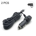 2 PCS Car Charger Fast Charging Driving Recorder Supply Line, Style: 1A+2A(Mini Right Bend)