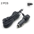 2 PCS Car Charger Fast Charging Driving Recorder Supply Line, Style: 1A+2A(Android Left Bend)