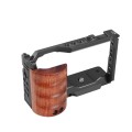 Alloy Rabbit Cage With Wooden Handle for Sony ZV-E10 Camera(Black)