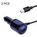 2PCS JY-032 USB Digital Display Fast Charge Car Charger, Style: 3.5A + QC3.0(Mini Straight Head)