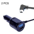 2PCS JY-032 USB Plug Digital Display Fast Charge Car Charger, Style: 3.5A + QC3.0(Mini Right Bend)