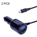 2PCS JY-032 USB Digital Display Fast Charge Car Charger, Style: 3.5A + QC3.0(Android Straight Head)