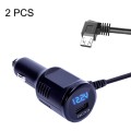 2PCS JY-032 USB Digital Display Fast Charge Car Charger, Style: 3.5A + QC3.0(Android Right Bend)