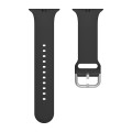 Silicone Solid Color Watch Band For Apple Watch Series 6&SE&5&4 44mm(Black)