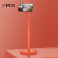 2 PCS Multifunctional Live Telescopic Mobile Phone Desktop Bracket(Active Orange)