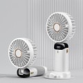 USB Handheld Digital Display Folding Aromatherapy Fan, Battery Capacity: 5000mAh(N15 White)