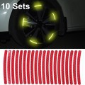 20pcs /Set Car Wheel Reflective Stickers 3D Personal Decoration Tire Warning Stickers(Red)
