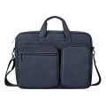 DJ02 Large Capacity Waterproof Laptop Bag, Size: 14.1-15.4 inches(Navy Blue)