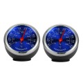 2 PCS Mini Car Dashboard Thermometer Hygrometer Mechanical Decoration(Blue Temperature)
