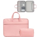 Baona BN-Q006 PU Leather Full Opening Laptop Handbag For 14 inches(Pink+Power Bag)