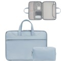 Baona BN-Q006 PU Leather Full Opening Laptop Handbag For 14 inches(Sky Blue+Power Bag)
