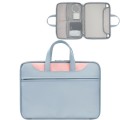 Baona BN-Q006 PU Leather Full Opening Laptop Handbag For 15/15.6/16 inches(Sky Blue+Pink)