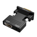 HDMI Female To VGA Male With Audio Adapter Computer Monitor TV Projector Converter(Black)