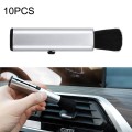 10 PCS Car Air Conditioner Air Outlet Telescopic Cleaning Brush, Color: Silver