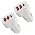 PD+2.4A Dual USB Car Charger, Style: 3 Ports (White)
