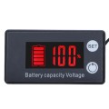 Two-Line Digital Display DC Voltmeter Lead-Acid Lithium Battery Charge Meter, Color: Red+Temperature