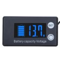 Digital Display DC Voltmeter Lead-Acid Lithium Battery Charge Meter, Color: Blue+Temperature